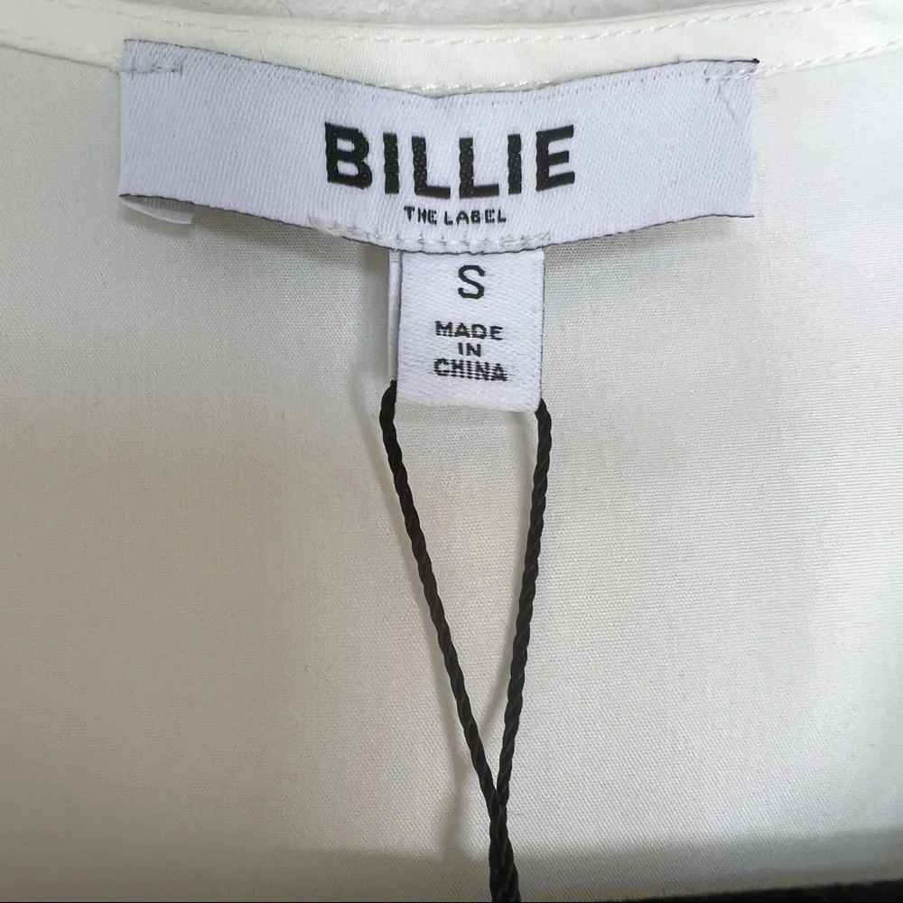 Billie The Label Alexa Poplin Mini Dress In Ivory Size Small NWT - Picture 7 of 7